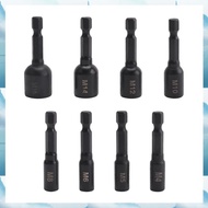 [G V W E] 8pcs Tap Die Socket Adapter 1/4 Inch Hex Shank Machine Screw Metric Plug Threading Tool fo