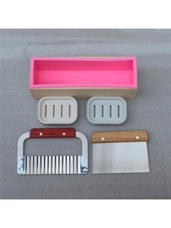 44oz Silicone Soap Making Kit, Includes Thick Silicone Molds, Wooden Box, Stainless Steel Wavy And S