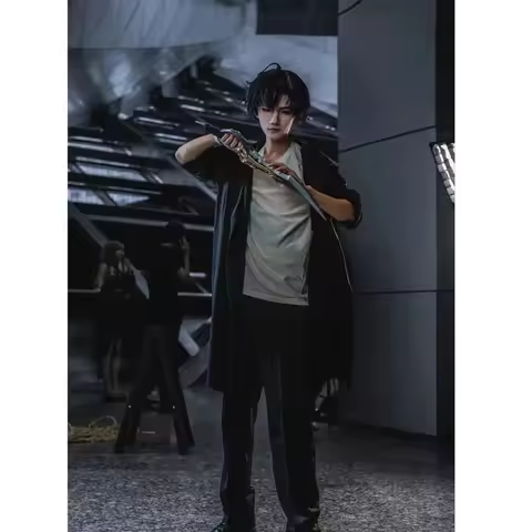 Anime Knight Killer Jin-woo Solo Sung Jinwoo Leveling Cosplay Costume Wig Shun Mizushino Trench Coat