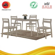 P2U SNN Set Meja Makan 4+1 Seat Putih Raya / Set Makan/ 4+1 Dining Set White/ Dining Table Set