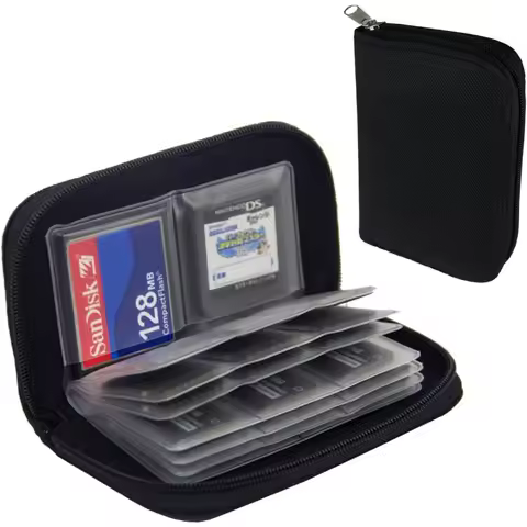 SD Card Carrying Case Holder Wallet with 22 Slots for CF/SD/Micro SD/SDHC/MS/DS Card Bag Game Camera
