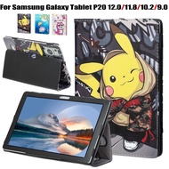 For Samsung Galaxy Tablet P20 12.0 11.8 10.2 9.0 inch Fashion Cartoon Pattern Drop Resistant Case Tablet P20 11.8 10.2 9.0 High Quality PU Leather Stand Flip Cover