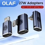 Olaf Elbow 90 Degree USB Type C To Lightning Adapter PD 27W Lightning Male To USB C Lightning Adapter For iphone ipad Connector