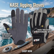 KASE Jigging Gloves | Full/3-Finger Fishing Gloves | Fishing Accessories Rod Reel Popping Luring