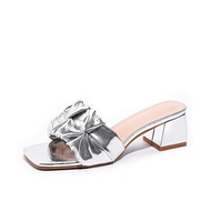 Bohemian Rhinestone Slippers - Thick Sole High Heels