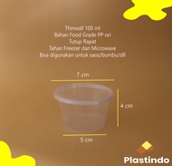 Cup Plastik Sambal Bumbu - Thinwall Round 100 ml (isi 25 pcs) - Mangkok Plastik 100 ml