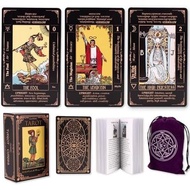 Beginner Tarot Cards, Containing Meaning Classic Tarot Card Set, Durable Cards with Guide Book, Blac