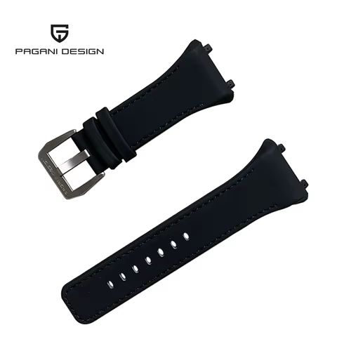 PAGANI DESIGN PD-YS010 Original Watch Strap Leather / Silicone Bracelet Free With 4 Bolts