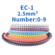 【Big-Sales】 500pcs Ec-0/1/2/3 Cable Wire Marker 0 To 9 For Cable Size 1.5/2.5/4.0/6.0 Sqmm Colored N