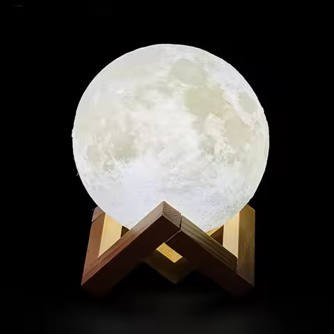 20cm Moon Lamp 3D Print Children's Night Light LED Dimmable Rechargeable Bedside Desk Table Lamp Kid