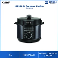 KHIND 6L Pressure Cooker PC6100 | Working Pressure 60-80kPa | Power220-240V / 1000w | 8 Multiple Safety Protections | Pressure Cooker with 1 Year Warranty