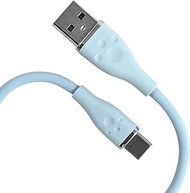 Allone ALG-SCAC02SBL Silicone Cable, Type A to C, 0.7 ft (0.2 m), Sky Blue, 0.6 x 0.3 x 11.4 inches 