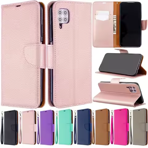 Solid Color Lychee Leather Wallet Case For Huawei P50 P40 P30 P20 Pro/Lite P Smart 2019/2020/2021 Fo