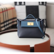 New Kelly 2424 Mini Bag - One-Shoulder Messenger Backpack Made from Wax Leather