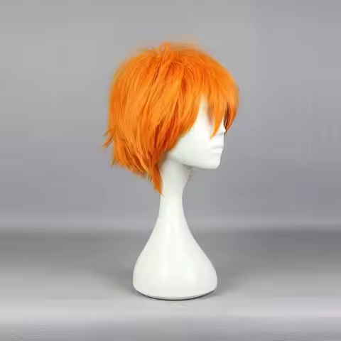 Mcoser Haikyuu!! Shoyo Hinata Cosplay Wig | Signature Orange Spiky Hair for Anime Volleyball Costume