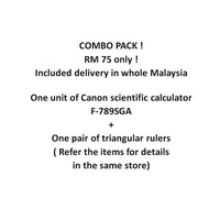 Scientific Calculator Canon F-789SGA + Triangular Ruler ( combo pack )