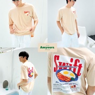 Amyours.onthebeach เสื้อยืดโอเวอร์ไซส์ รุ่น OTB Oversize สกรีนลาย Egg&Bacon