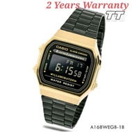 [2YEARS WARRANTY] A168WEGB-1B Original Casio Women Watches Unisex Watch Vintage Youth Watches A168WE