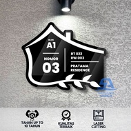 Aesthetic Acrylic House Numbers Custom Stick-Onbebass | Acrylic House Address Number Plate D3
