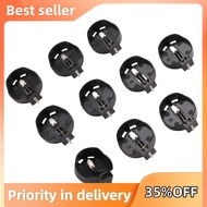 10pcs Black Round Button Battery Holder Case for CR2032 2016 2025