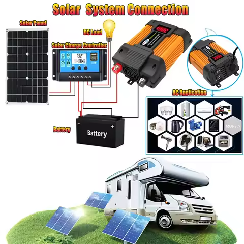 Inverter 4000W 6000W DC 12V To AC 110V 220V Portable Voltage Transformer Auto Charger Converter Car 