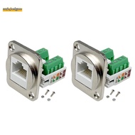 2PCS RJ45 Panel Mount Screw Terminal Adapter, RJ45/8P8C Female Panel Mount Connector, RJ45 Solderles
