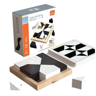 Ms.0 "Official" Black and White Puzzle Wooden Block Game Educational Toy Brain Training 80 Questions