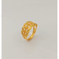 [VJ]Ring "SSS" 999.9 Gold Plated Adjustable Fashion Ring J1047 Suit for Ring Size13 - 18 <Cincin SSS