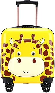 Kids Carry on Luggage with Wheels Girls Travel Suitcase 18 Inch Rolling School Bag for Toddler Children Yellow