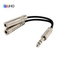 [WUHO] 8" Long 1/4" Jack Male to 2X 6.5mm 1/4" TRS Female Audio Y Splitter Audio Cable