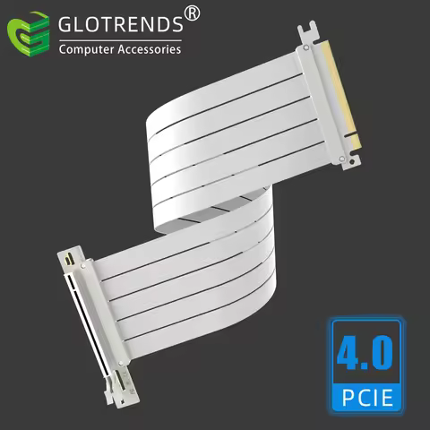 PCIE 4.0 Riser Cable, White Color, Compatible with GeForce RTX 40/30 Series and AMD Radeon RX7000/RX