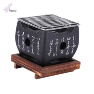[freneci] Barbecue Grill Hibachi Portable Tabletop Grill Japanese Cuisine Charcoal BBQ Plate Metal W