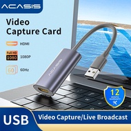ACASIS Mini HDMI Video Capture Card USB 2.0 HDMI Video Record Box for PS4 Game DVD Camcorder HD Camera Recording Live Streaming