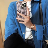 Embossed Pattern Brown Zebra Leather Eternal Love Suitable For Apple iphone 13 12 Phone Case All-Inc