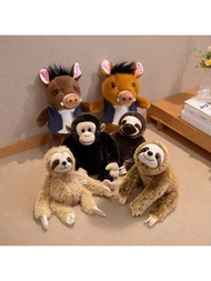 Cute Sloth & Piggy Plush Stuffed Doll Dolls, Soft Cartoon Pillow Doll, Creative Birthday Gift For Gi