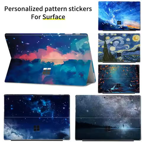 Sticker For Microsoft Surface Pro 12/9/8/7/6/5/4/3 Color Printing Pattern Vinyl for Pro X Go 2 Cover
