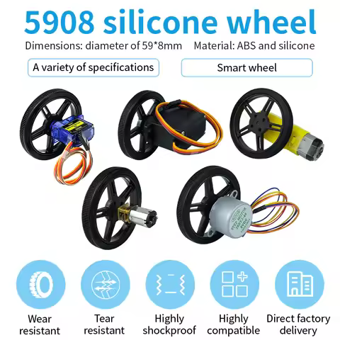 1PC DIY 5908 Silicone Tire Wheel+1PC SG90/MG996R/SG5010 Servo/N20 Motor /TT Motor For Arduino Robot 