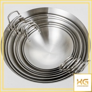Smooth stainless steel pan with 2 non-stick handles 24cm 28cm 32cm 36cm 40cm (cannot be used on indu