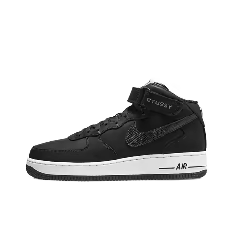 Nike x Stussy Air Force 1 Impact Resistance Mid top Skateboard Shoes Unisex Black