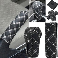 Sarung Cover Kulit Rem Tangan Dan Gigi Persneling Interior Mobil/1set