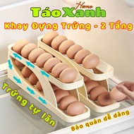 2-tier Egg Tray, self-rolling egg tray to store 15 eggs in the refrigerator neatly, easily and conve