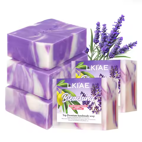 Fresh Lavender Oil Soap Bar, Whitening, Reduce Acne, Smooth Skin, With Niacinamide, Glutathione, For