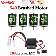 NEEBRC 540 20T 27T 35T 45T Waterproof Brushed Motor RC Crawler Motor & 320A ESC 5V/2A BEC Speed Cont