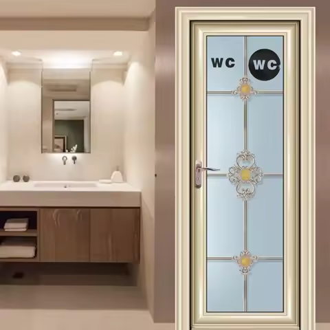 WC Acrylic Mirror Round Toilet Wall Sticker Door Sign Bathroom For Hotel Supermarket WC Wall Sticker
