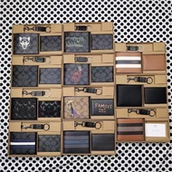 Original COACH Men s printed short wallet gift business classic purse gift box packaging three piece set