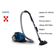 Philips PowerPro Compact Bagless Allergy H13 Filter Vacuum Cleaner 1900W FC9352/62 飞利浦PowerPro无袋式吸尘器