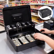 Cash Box with Lock Key and Money Tray for Cash Metal Lock Box for Money Cashier Box for Cash