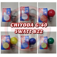 (2 PCS) CHIYODA G-40 5 WATT B22  INCHANDELIER BULB  ( CLEAR / FROSTER / RED / GREEN / YELLOW / BLUE 