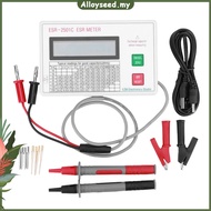 ✥Alloyseed✥【High Quality】 ESR Capacitor Tester LCD Display ESR Meter W/ Test Leads Clip Battery Circ