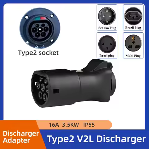 V2L Discharger For Type2 Car Discharge EV Adapter Support MG BYD V2L Vehicle to Load Type 2 Brazil S